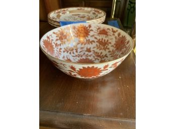 Ornate Hand Painted Gold Floral Japanese Porcelain Bowl