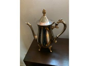 Beautiful Ornate Silver Plate Footed Teapot