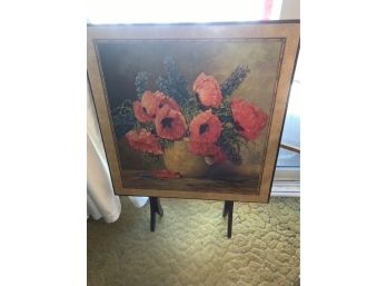 Beautiful Floral Scene Folding Table