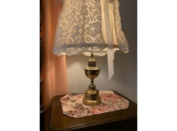 Brass Lamp With Shade Measures 26 In Tall