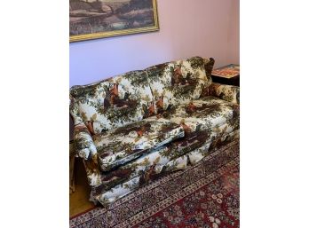 Vintage Floral Bird 2 Seat Sleeper Couch Sofa