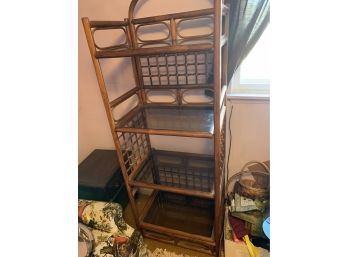 Tall Bamboo Style Bookcase Shelf