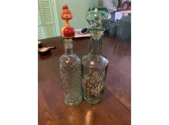 Two Cute Wine Bottle Style Decanters