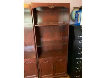 Large Wood Bookcase Cabinet  2 Of 2