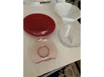 Misc. Lot Of Glass Wear, 4 Items