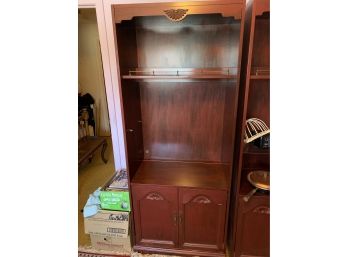 Large Wood Bookcase Cabinet  1 Of 2