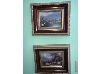 Pair Of Beautifully Framed Hunting Scenes