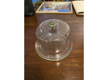 Glass Cake Cloche Dome Display Plate