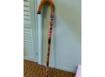 Hand Carved And Painted Cane