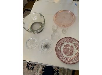 Large Collectible Glass Lot 8 Pieces  Misc Items, One  Royal Staffordshire Plate