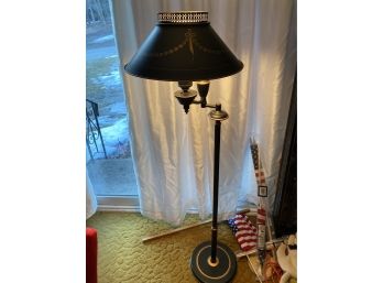 Beautiful Black & Gold Metal Toleware Style Floor Lamp