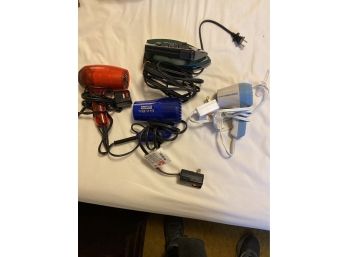 Lot Of 3 Mini Travel Hair Blow Driers And A Travel Iron