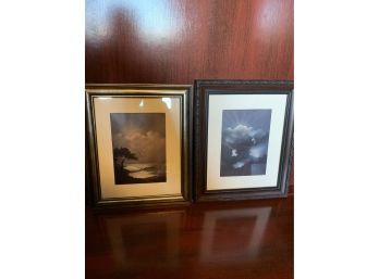 Pair Of Beautiful Land Scape Sky Scape Bird Prints  Framed