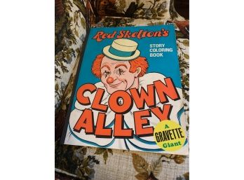 Vintage Red Skeltons Large Clown Coloring Book Unused