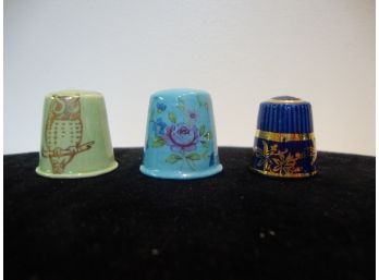 3 Unique Porcelain Thimbles