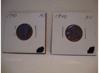 (2) 1940 Wheat Pennies