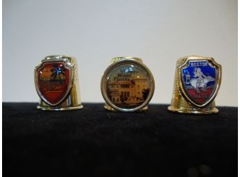 3 Gold Tone Thimbles