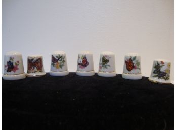 7 Porcelain Butterfly Thimbles