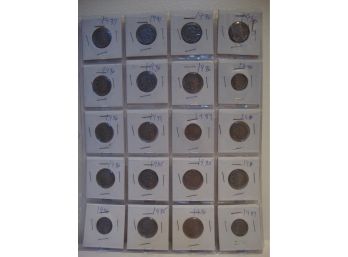 (20) Buffalo Nickels 1935, 1936, 1937