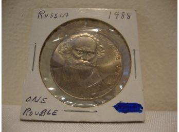 1988 Russia Ruble 160th Annivaersary Leo Tolstoi