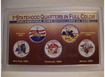 1st Statehood Quarter In Full Color Philidelphia Mint 1999 - 2003