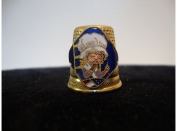 Gold Tone Enamel Thimble By Fran Mar 1974 Vernon