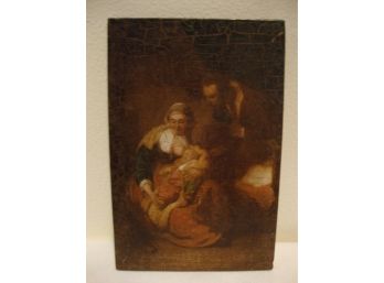 Rembrandt Holy Family On Wood Mini Painting