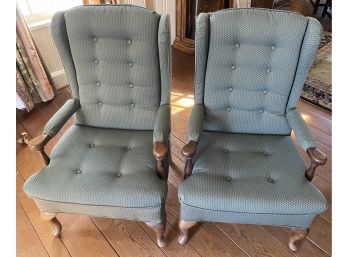 Pair Of Flexsteel Traditional Tufted Armchairs