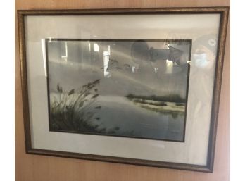 Framed Watercolor Signed