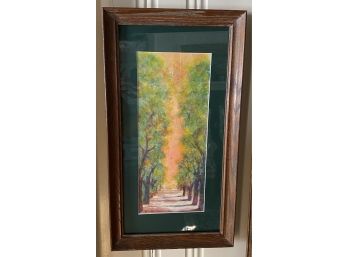 Framed Pastel Signed F.S. Hochberg Tree Lane