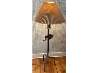 Metal Floor Lamp With Bison Directional