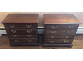 Pair Of Four Drawer Nightstands