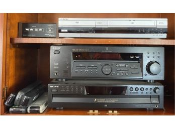 Three Piece Sony Audio Equipment With Additional Speaker Control