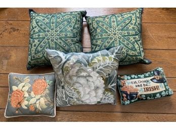 Five Decorative Throw Pillows