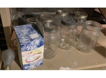 'as Found' Eight Mason Ball Jars