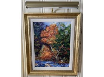 Framed Oil On Canvas With Light Signed Hochberg