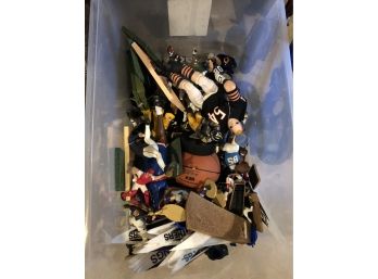 Large Bin Of Sports Collectibles And Cards