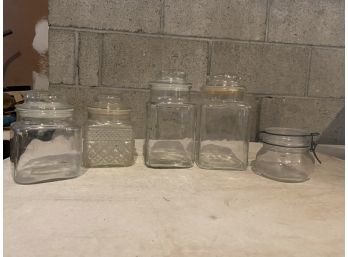 Group Of Glass Spice Jars