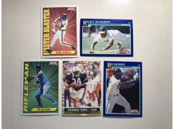 Bo Jackson Baseball And Auburn College Football Cards With Bonus Cards