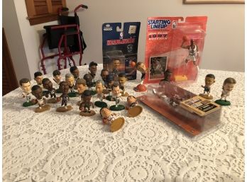 Large Group Of 27 Mini NBA MLB Action Figures