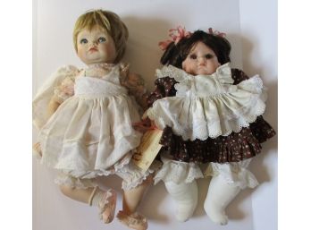 Lot Of Two Porcelain Head Dolls