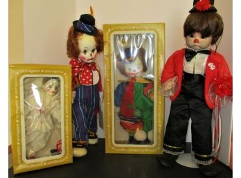 Lot Of 4  Clown Dolls