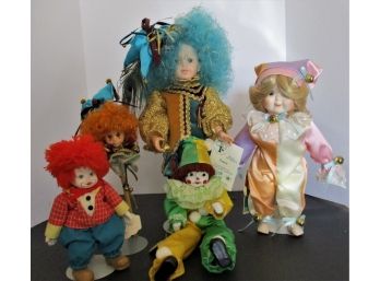 Lot Of 5 Dolls W/circus Theme