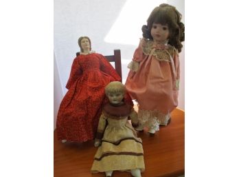 3 Porcelain Dolls