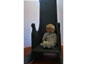 Sweet Little Girl Doll In Big Chair