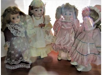 4 Porcelain Head Dolls