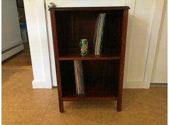 Vintage 1940s Mahogany Double Shelf LP Record Storage Cabinet With Dividers. Great For LP Record Storage!