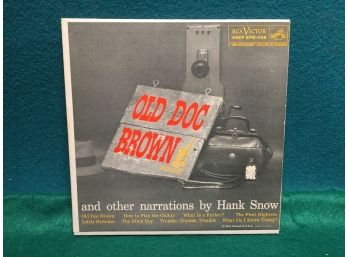 Hank Snow. Old Doc Brown. Vintage 45rpm Double Record 8 Song EP And Cardboard Gatefold Jacket.