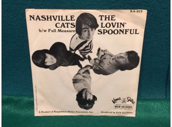 The Lovin' Spoonful. Nashville Cats/Full Measure. Vintage 45 Rpm Record With Picture Sleeve.