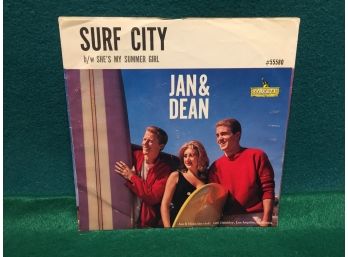 Jan & Dean. Surf City/She's My Summer Girl. Vintage 45rpm Record And Picture Sleeve.